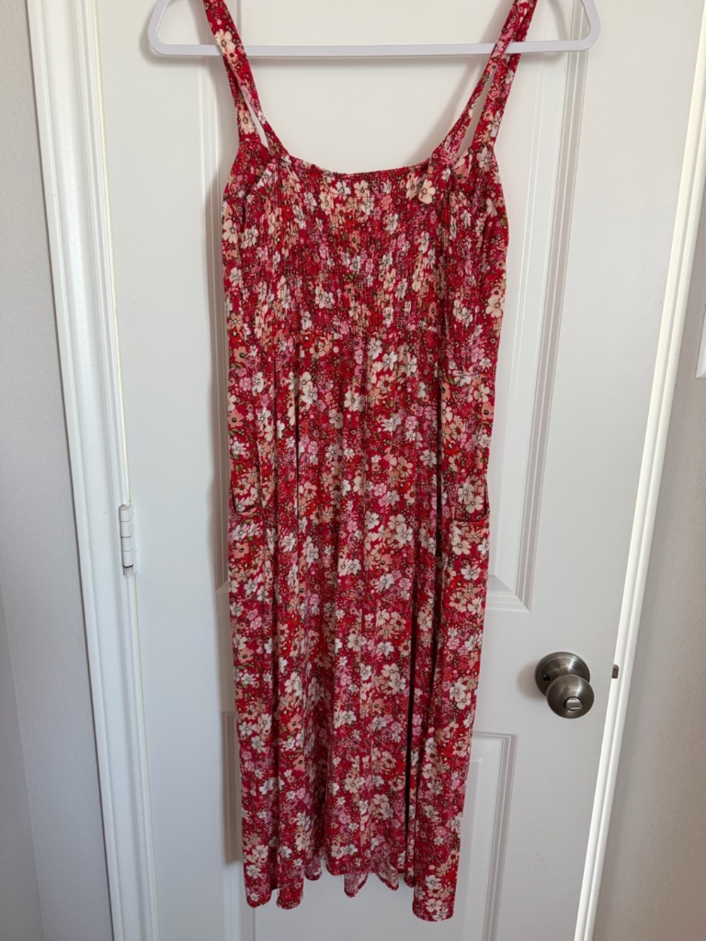 AUW Red and White Floral Sundress - Picture 3 of 5